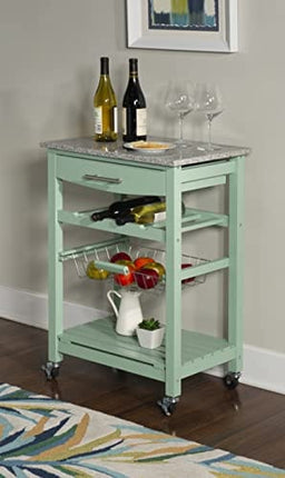 Linon Kitchen Island, Green, 15.75 x 22.83 x 33.86 Inches