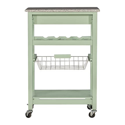Linon Kitchen Island, Green, 15.75 x 22.83 x 33.86 Inches