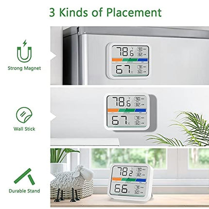 LIORQUE Hygrometer Indoor Thermometer, Room Humidity Gauge with Temperature, Digital Temperature and Humidity Monitor with Min and Max Records Indicator for Home Garage Greenhouse Wine Cellar