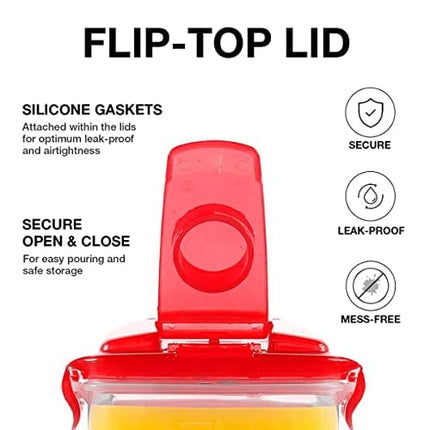 LocknLock Aqua Fridge Door Water Jug with Handle BPA Free Plastic Pitcher with Flip Top Lid Perfect for Making Teas and Juices, 2 Quarts, Red
