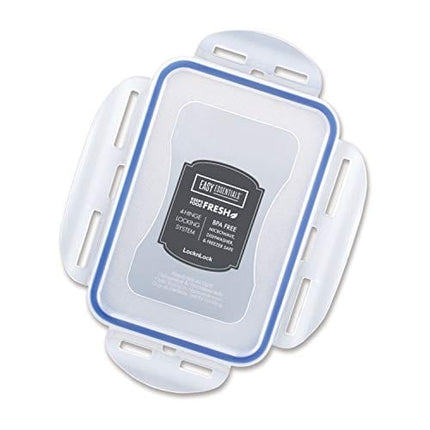 LocknLock Easy Essentials Food Storage lids/Airtight containers, BPA Free, 10 Piece - Square, Clear