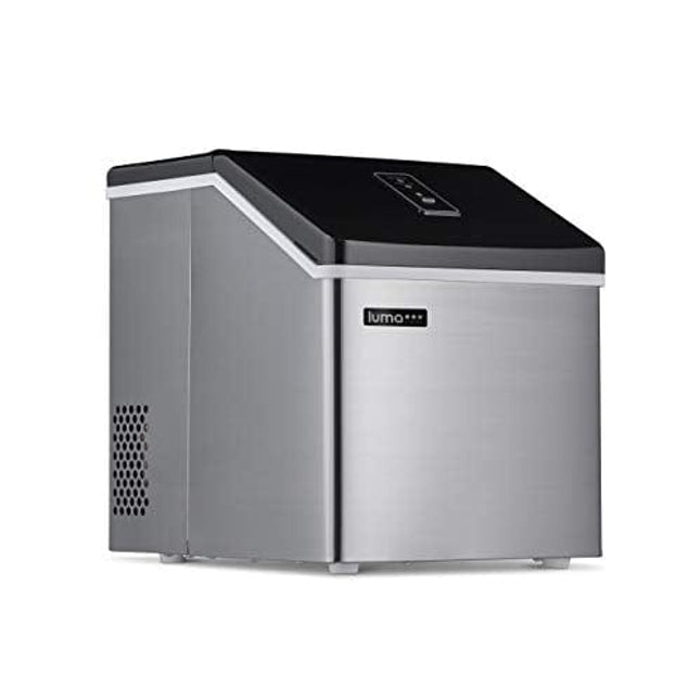 Luma Comfort Clear Ice Cube Maker Machine | First Cubes In 15 Minutes, 28 lbs. of Ice in 24 Hours | Countertop Portable Design in Stainless Steel - IM200SS