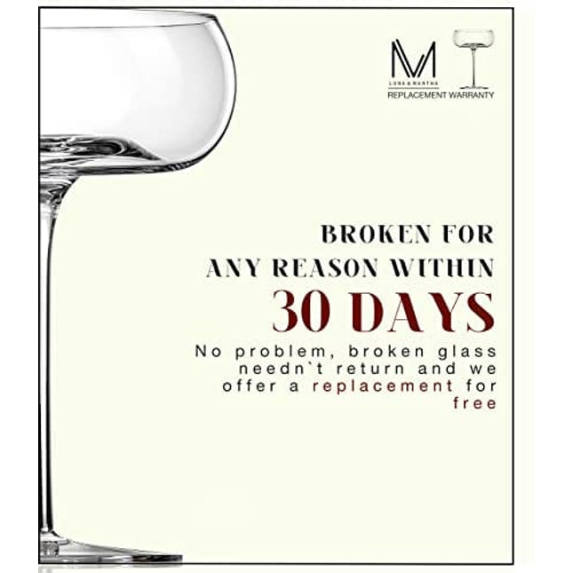 Coupe Cocktail Glass | Set of 2 | 8 oz | Hand-Blown Crystal Martini Glasses | Unique Art Deco Cocktail Glasses for Pisco Sour, Martini, Champagne | Round Champagen Coupe | Vintage Martini Glasses