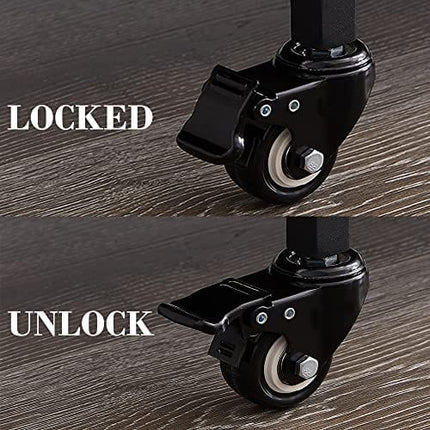 LVB Bar Cart with Wine Rack, 2 Tier Kitchen Coffee Cart on Wheels, Industrial Wood and Metal Portable Liquor Wine Cart for Home, Rustic Modern Mobile Rolling Serving Cart with Shelves, Dark Gray Oak