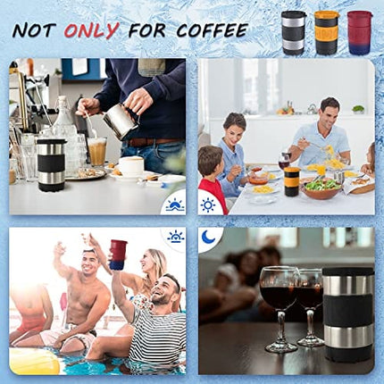 Mollbok Patented Instant Beverage Cooler, Anti-Crack Coffee Chiller with Lid, Cools Drinks in Minutes without Dilution, Reuses Conveniently for Wine, Juice, Cocktail, 14 oz (Stainless Steel Silver)