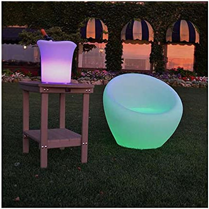 Napa: 16 Inch Color Changing LED Light Ice Bucket; Wireless, Rechargeable Outdoor Patio Pool Ice Bucket Drink Cooler - Up to 20 Hours of Ambient Light