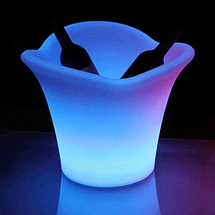 Napa: 16 Inch Color Changing LED Light Ice Bucket; Wireless, Rechargeable Outdoor Patio Pool Ice Bucket Drink Cooler - Up to 20 Hours of Ambient Light