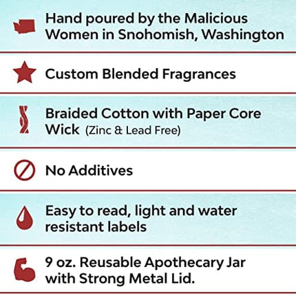 Malicious Women Candle Co - The Badass in Me Honors The Badass in You, Lemon Drop Martini Infused with Mutual Respect, All-Natural Soy Candle, 9 oz