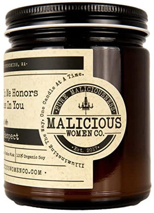 Malicious Women Candle Co - The Badass in Me Honors The Badass in You, Lemon Drop Martini Infused with Mutual Respect, All-Natural Soy Candle, 9 oz