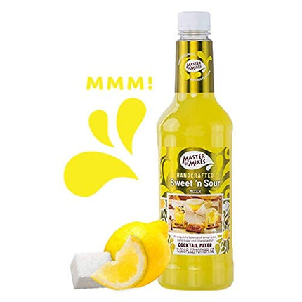 Master of Mixes Sweet N' Sour Drink Mix, Ready To Use, 1.75 Liter Bottle (59.2 Fl Oz), Individually Boxed