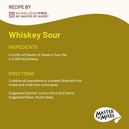 Master of Mixes Sweet N' Sour Drink Mix, Ready To Use, 1.75 Liter Bottle (59.2 Fl Oz), Individually Boxed