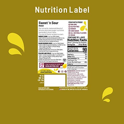 Master of Mixes Sweet N' Sour Drink Mix, Ready To Use, 1.75 Liter Bottle (59.2 Fl Oz), Individually Boxed