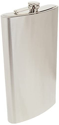 Maxam Jumbo Stainless Steel Flask, Dishwasher Safe Extra Large Drinking Flask, Polished Silver, 128 Ounce Capacity