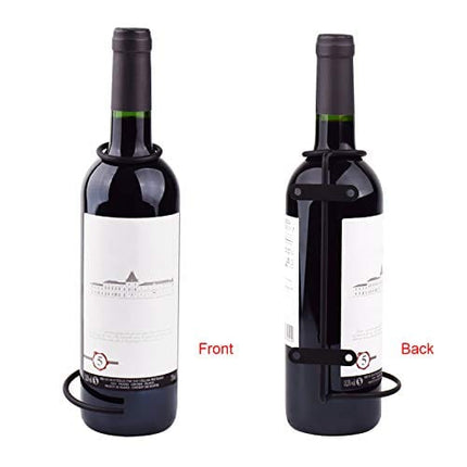 Mocoum 6 Pack Wall Mounted Wine Racks - Red Wine Bottle Display Holder with Screws, Metal Hanging Wine Rack Organizer for Beverages/Liquor Bottles Storage (6 Pack, Towards The Left)