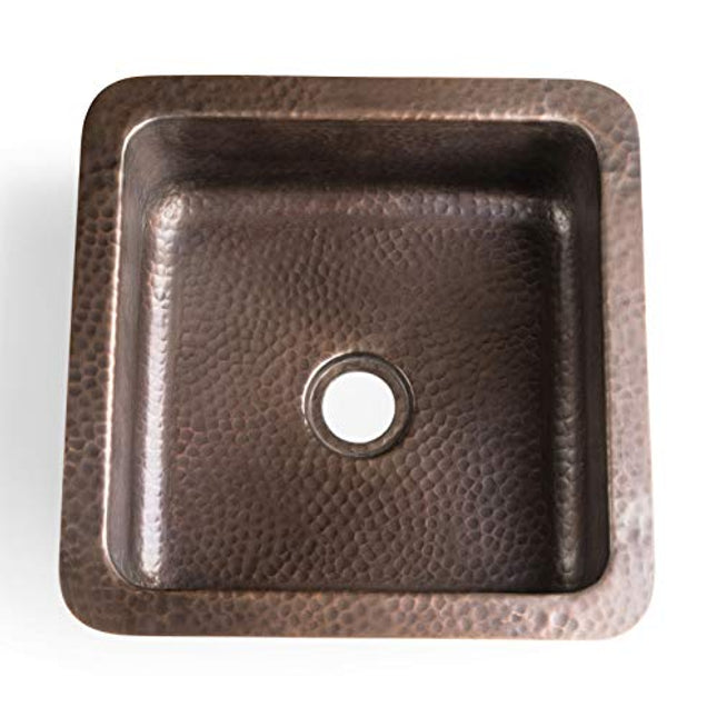 Monarch Abode Pure Copper 17093 Hand Hammered Glasgow Dual Mount Bar Prep Sink (12 inches)