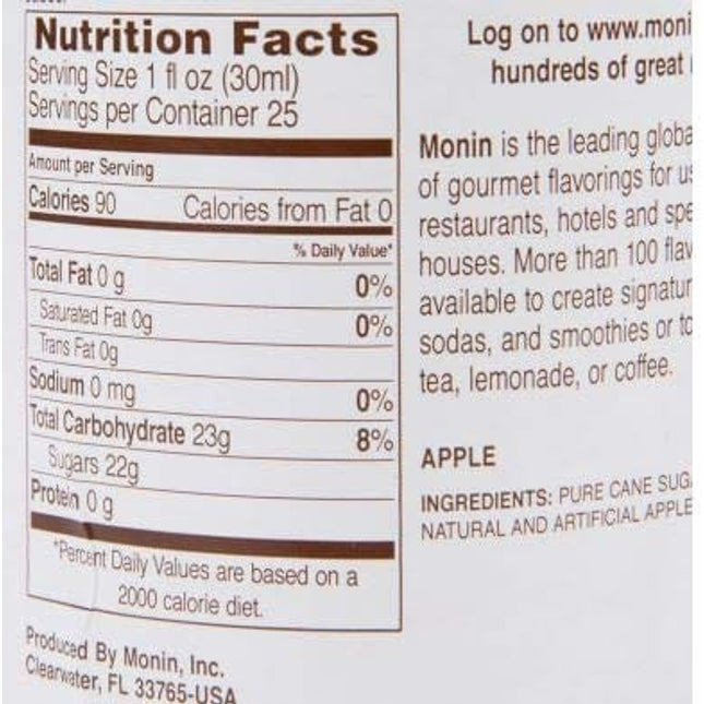 Monin Apple Syrup, 750 ml