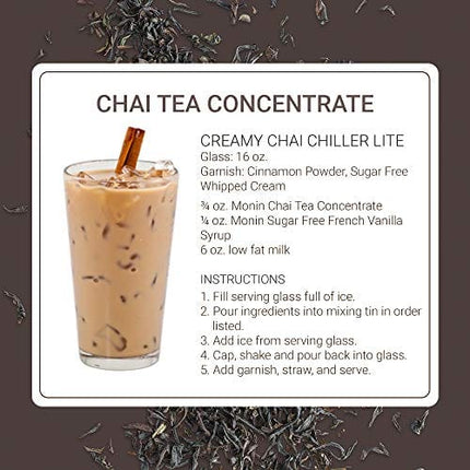Monin - Chai Tea Concentrate, Spiced Green Tea Flavor, Natural Flavors, Great for Spiced Chai Teas, Coffee Drinks, Dessert Cocktails, and Other Culinary Creations, Non-GMO, Gluten-Free (750 ml)