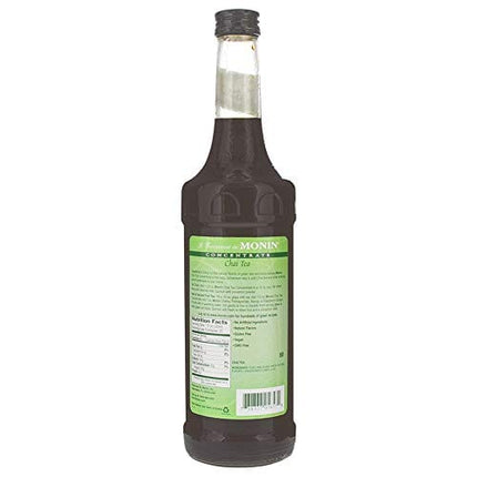 Monin - Chai Tea Concentrate, Spiced Green Tea Flavor, Natural Flavors, Great for Spiced Chai Teas, Coffee Drinks, Dessert Cocktails, and Other Culinary Creations, Non-GMO, Gluten-Free (750 ml)