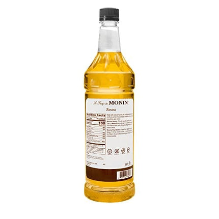 Monin Flavored Syrup, Banana, 33.8-Ounce Plastic Bottle (1 liter)