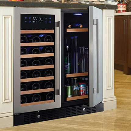 N'FINITY PRO HDX by Wine Enthusiast Wine & Beverage Center – Holds 90 Cans & 35 Wine Bottles – Freestanding or Built-In Wine Refrigerator