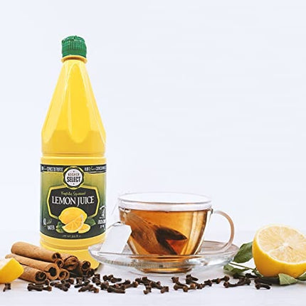 2 Pack 100% Lemon Juice Freshly Squeezed NO Added Water 33.8oz Not From Concentrate - Appx 40 Freshly Squeezed Lemons in Each Bottle - Kosher Food - Kosher Select