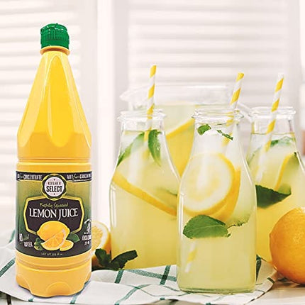 2 Pack 100% Lemon Juice Freshly Squeezed NO Added Water 33.8oz Not From Concentrate - Appx 40 Freshly Squeezed Lemons in Each Bottle - Kosher Food - Kosher Select