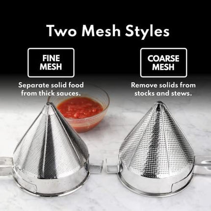 New Star Foodservice 537478 18/8 Stainless Steel China Cap Strainer (7-Inch, Fine Mesh)