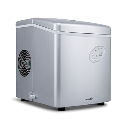 28 lbs. of Ice a Day, Countertop Bullet Ice Maker, 3 Ice Sizes, Silver
