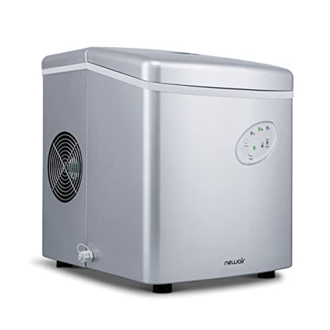28 lbs. of Ice a Day, Countertop Bullet Ice Maker, 3 Ice Sizes, Silver