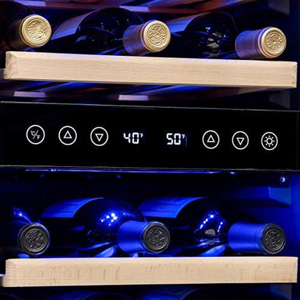 NewAir 15" Built-in 29 Bottle Dual Zone Wine Fridge, Stainless Steel