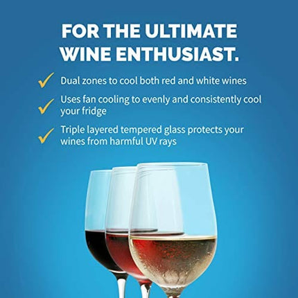 NewAir 15" Built-in 29 Bottle Dual Zone Wine Fridge, Stainless Steel