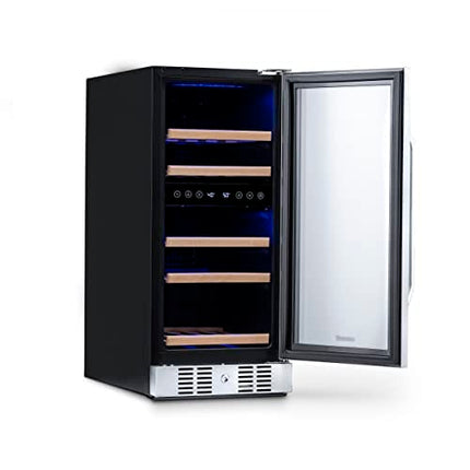 NewAir 15" Built-in 29 Bottle Dual Zone Wine Fridge, Stainless Steel