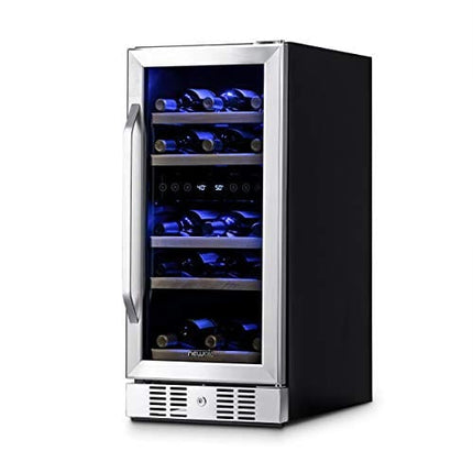 NewAir 15" Built-in 29 Bottle Dual Zone Wine Fridge, Stainless Steel