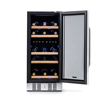 NewAir 15" Built-in 29 Bottle Dual Zone Wine Fridge, Stainless Steel