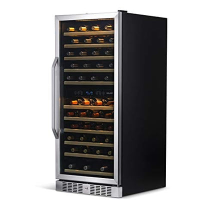 NewAir AWR-1160DB Premier Gold Series 116 Bottle Built-In Wine Cooler, Stainless Steel/Black