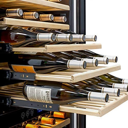NewAir AWR-1160DB Premier Gold Series 116 Bottle Built-In Wine Cooler, Stainless Steel/Black