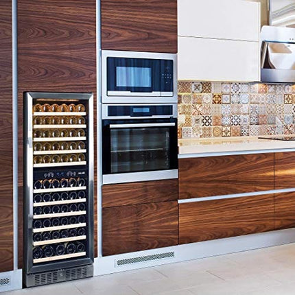 NewAir AWR-1160DB Premier Gold Series 116 Bottle Built-In Wine Cooler, Stainless Steel/Black