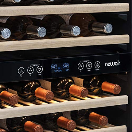 NewAir AWR-1160DB Premier Gold Series 116 Bottle Built-In Wine Cooler, Stainless Steel/Black