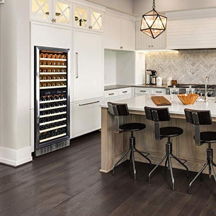 NewAir AWR-1160DB Premier Gold Series 116 Bottle Built-In Wine Cooler, Stainless Steel/Black