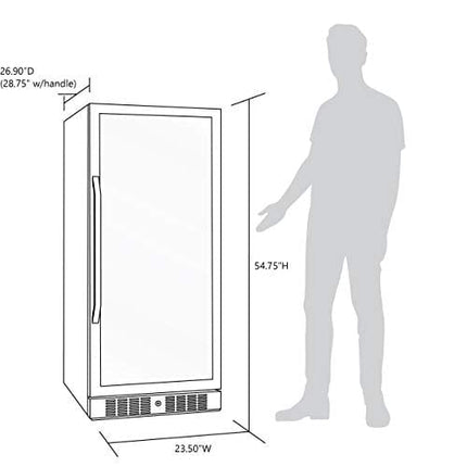 NewAir AWR-1160DB Premier Gold Series 116 Bottle Built-In Wine Cooler, Stainless Steel/Black