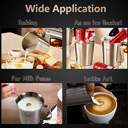 Measuring Cup, [Upgraded, 3 Measurement Scales, Including Cup Scale, ML Scale, Ounce Scale], Newness Stainless Steel Measuring Cup with Marking with Handle, 48 Ounces (1.5 Liter, 6 Cup)