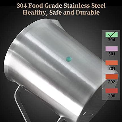 Measuring Cup, [Upgraded, 3 Measurement Scales, Including Cup Scale, ML Scale, Ounce Scale], Newness Stainless Steel Measuring Cup with Marking with Handle, 48 Ounces (1.5 Liter, 6 Cup)
