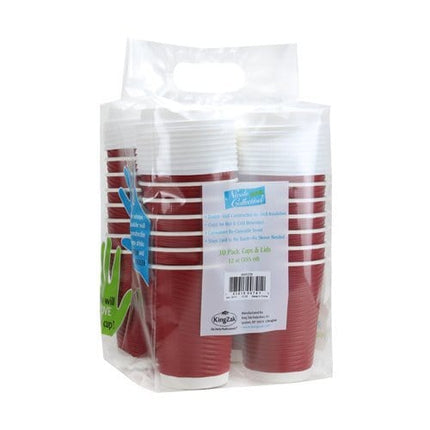 Nicole Home Collection Disposable Double Wall Ripple Lid-12 oz. | Maroon | Pack of 30 Coffee Cup, 30 Count (Pack of 1)