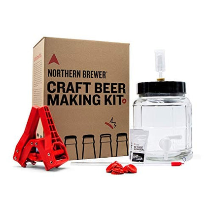 Northern Brewer - Siphonless 1 Gallon Craft Beer Making Starter Kit, Equipment and Beer Recipe Kit (Caribou Slobber Brown Ale)
