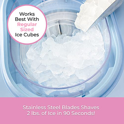 Nostalgia Snow Cone Cart, 54-Inch, Makes 72 ICY Treats, Vintage Snow Machine Includes Metal Scoop, 2 Syrup Bottles, 100 Paper Cups/Spoons, Storage Compartment, Wheels for Easy Mobility, Blue