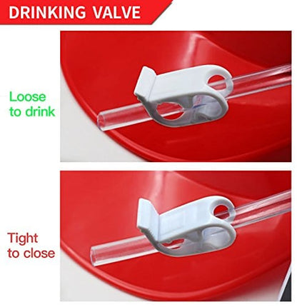 Novelty Place Drinking Helmet - Can Holder Drinker Hat Cap with Straw for Beer and Soda - Party Fun - Red