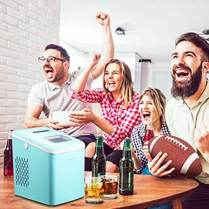 Ice Maker, Portable Ice Maker Machine for Countertop, 9 Cubes Ready in 6 Minutes, 28.7 lbs Ice in 24 Hours Home Mini Ice Machine with Ice Scoop and Basket, for Parties Mixed Drinks