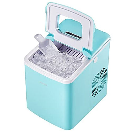 Ice Maker, Portable Ice Maker Machine for Countertop, 9 Cubes Ready in 6 Minutes, 28.7 lbs Ice in 24 Hours Home Mini Ice Machine with Ice Scoop and Basket, for Parties Mixed Drinks