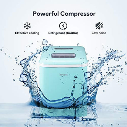 Ice Maker, Portable Ice Maker Machine for Countertop, 9 Cubes Ready in 6 Minutes, 28.7 lbs Ice in 24 Hours Home Mini Ice Machine with Ice Scoop and Basket, for Parties Mixed Drinks