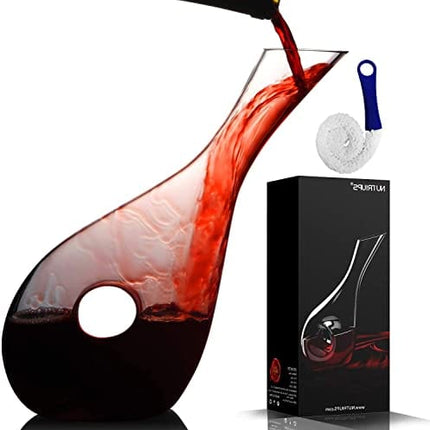 Wine Decanters by NUTRIUPS Hand Blown Red Wine Carafe Classic Pierced Designed Wine Decanter Luxury Wine Decanter